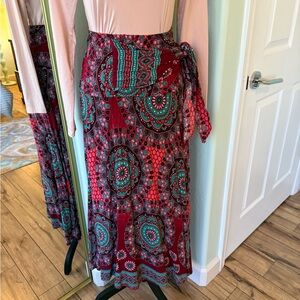 India Boutique Paisley Midi/Maxi Skirt One Size